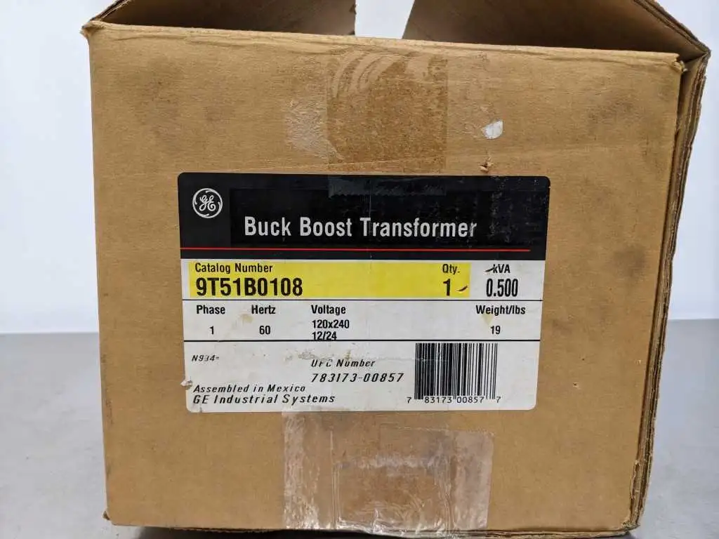 General Electric 9T51B0108 Buck Boost Transformer .5 kVA 120/240 V Primary 12/24 V secondary 0.5 kVA Type QB Rainproof Type 3R