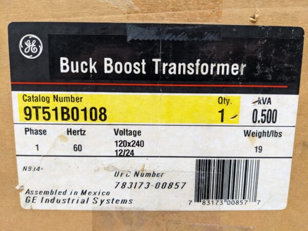 9T51B0108, General Electric, Buck Boost Transformer