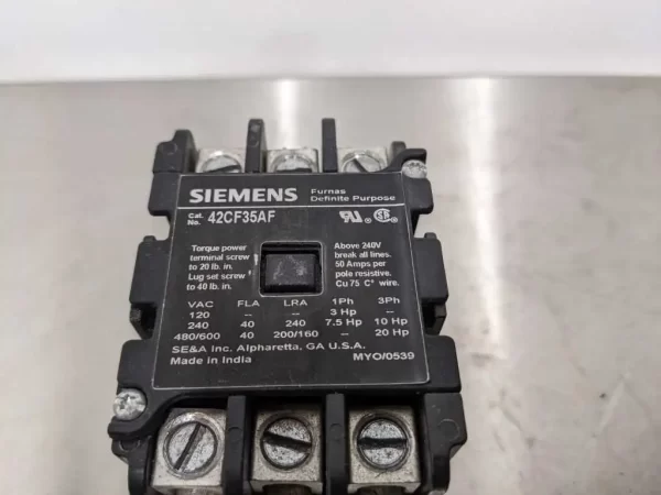 42CF35AF, Siemens, Definite Purpose Contactor