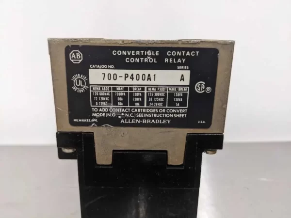 700-P400A1, Allen-Bradley, Convertible Contact Control Relay