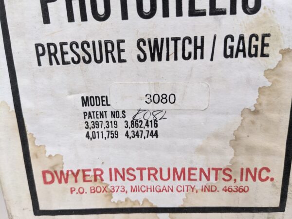 3080, Dwyer, Photohelic Pressure Switch Gage 2703 7 Dwyer 3080