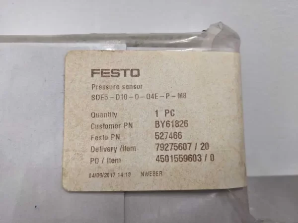 SDE5-D10-0-Q4E-M8, Festo, Pressure Sensor