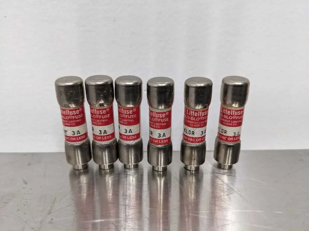 6 Pack Littelfuse KLDR 3A Current Limiting Time Delay Fuse 3 AMP 600VAC Class CC