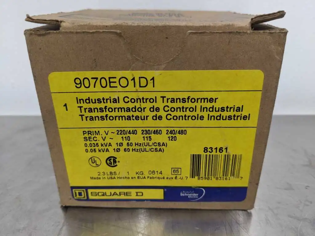 Square D 9070EO1D1 Industrial Control Transformer Pri 220/440 230/460 240/480 Sec 110/115/120