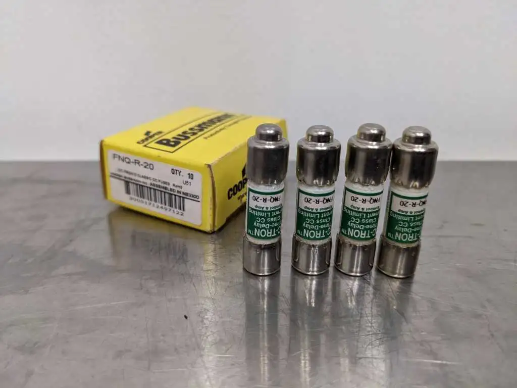 4 Pack Bussmann FNQ-R-20 Fuses Class CC 20A Time Delay Current Limiting