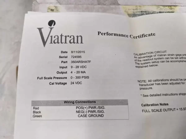 350ARSHATF, Viatran, Pressure Transmitter