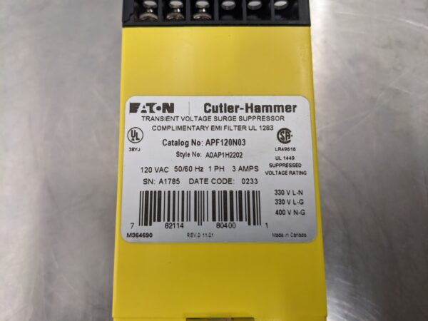 APF120N03, Cutler-Hammer, Transient Voltage Surge Suppressor 3211 7 Cutler Hammer APF120N03 1