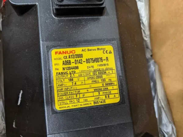 A06B-0142-B075#0076-R, Fanuc, AC Servomotor, A06B-0142-B075