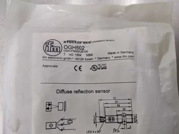 OGH502, IFM Efector, Photoelectric Diffuse Reflection Sensor