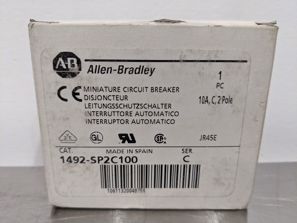 Allen-Bradley 1492-SP2C100 Miniature Circuit Breaker 10A C 2 Pole Ser C