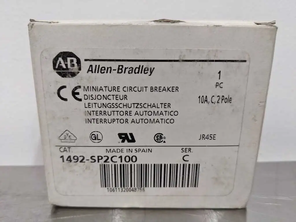 Allen-Bradley 1492-SP2C100 Miniature Circuit Breaker Ser C 10A C 2 Pole