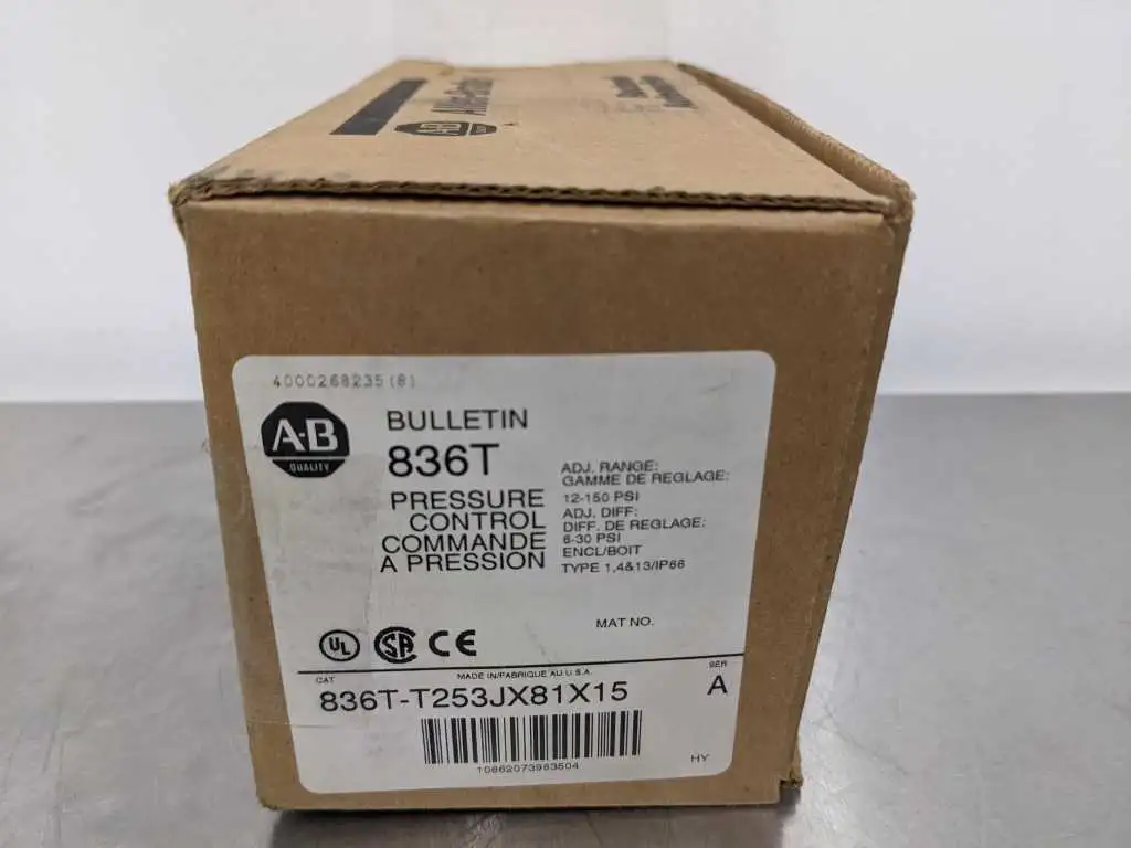 Allen-Bradley 836T-T253JX81X15 Pressure Control Switch Ser A New in Box