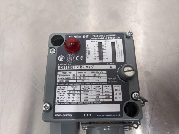 836T-T253JX81X15, Allen-Bradley, Pressure Control Switch 3269 10 Allen Bradley 836T T253JX81X15 1