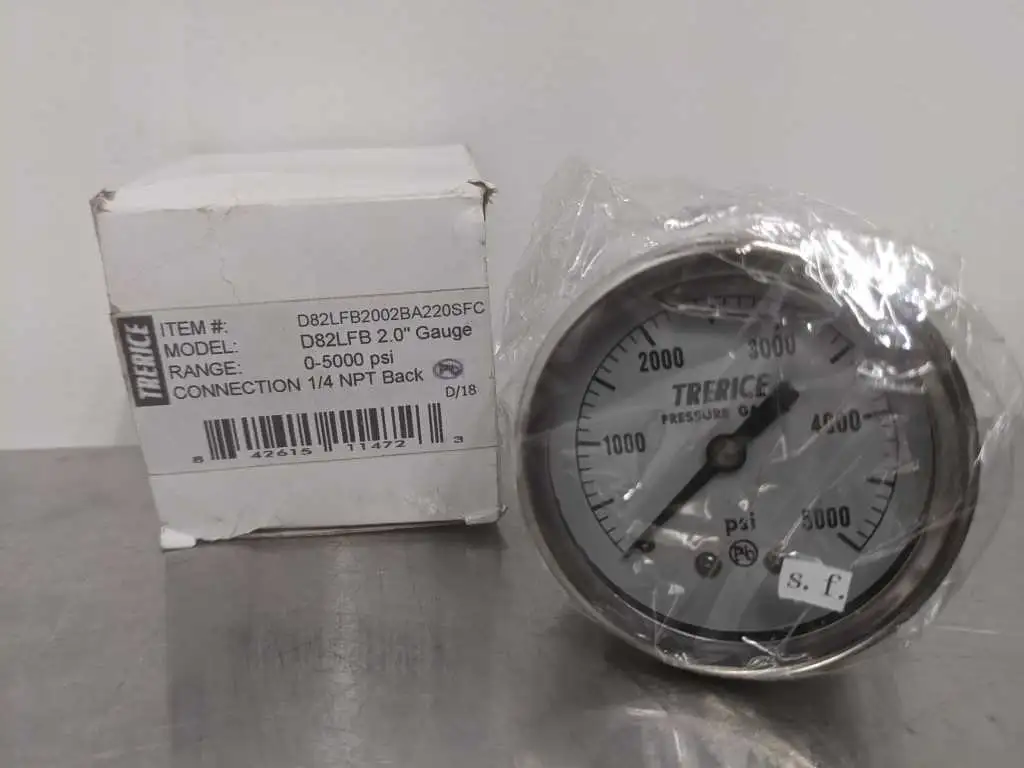 Trerice D82LFB 2″ Gauge 0-5000 PSI 1/4″ NPT D82LFB2002BA220SFC