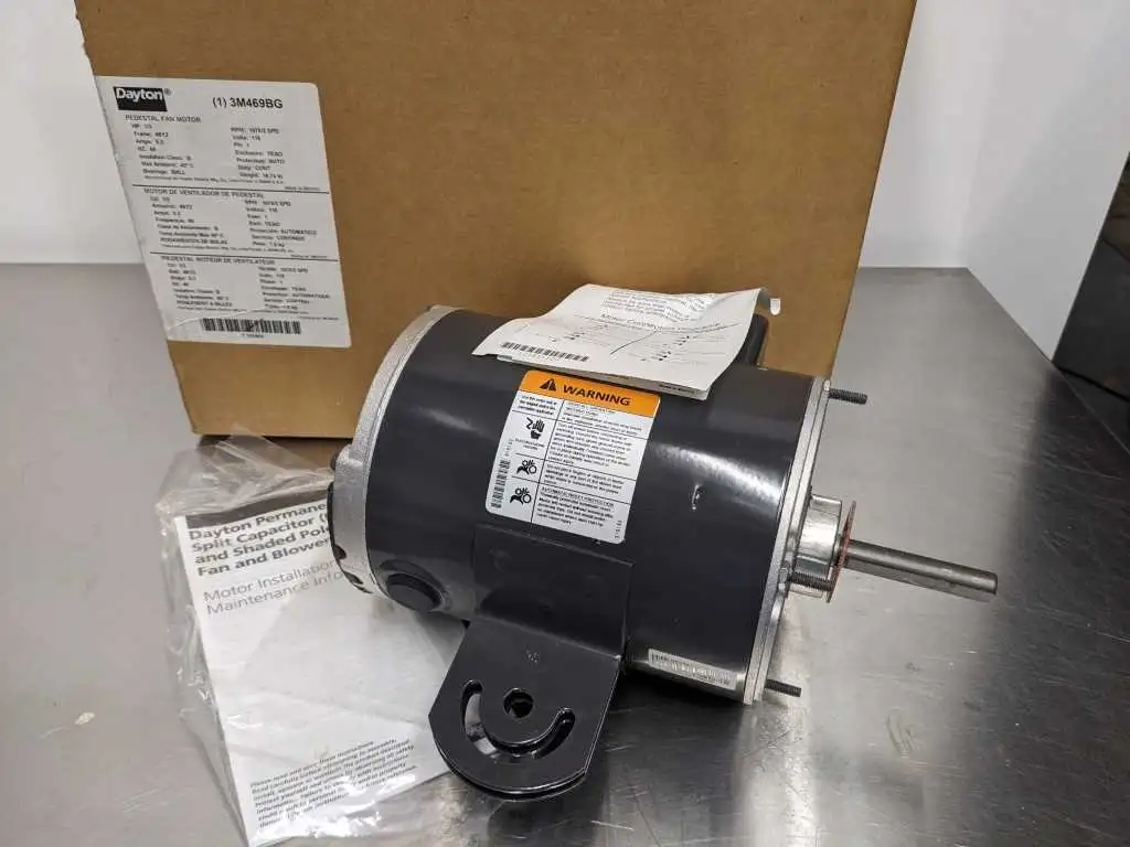 Dayton 3M469BG Pedestal Fan Motor 1/3HP ENC TEAO 1075, 2 Speed RPM Single Phase 1/60/115