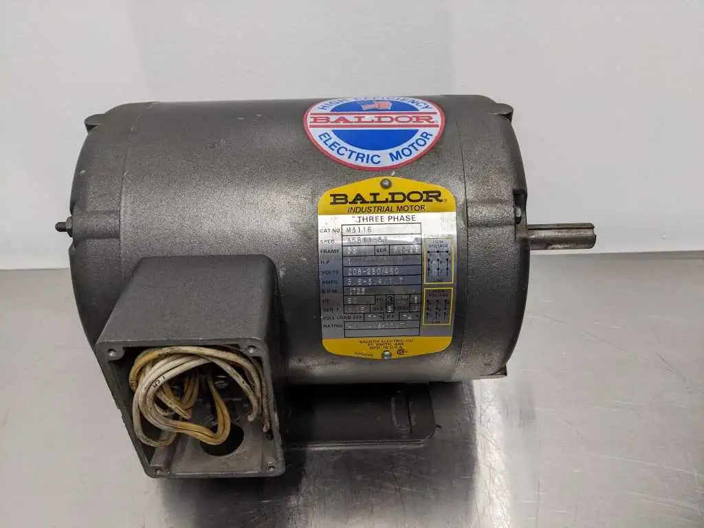 Baldor M3116 Industrial Motor 1HP 1725 RPM 208-230, 460, VAC 56 3/60/208-230/460