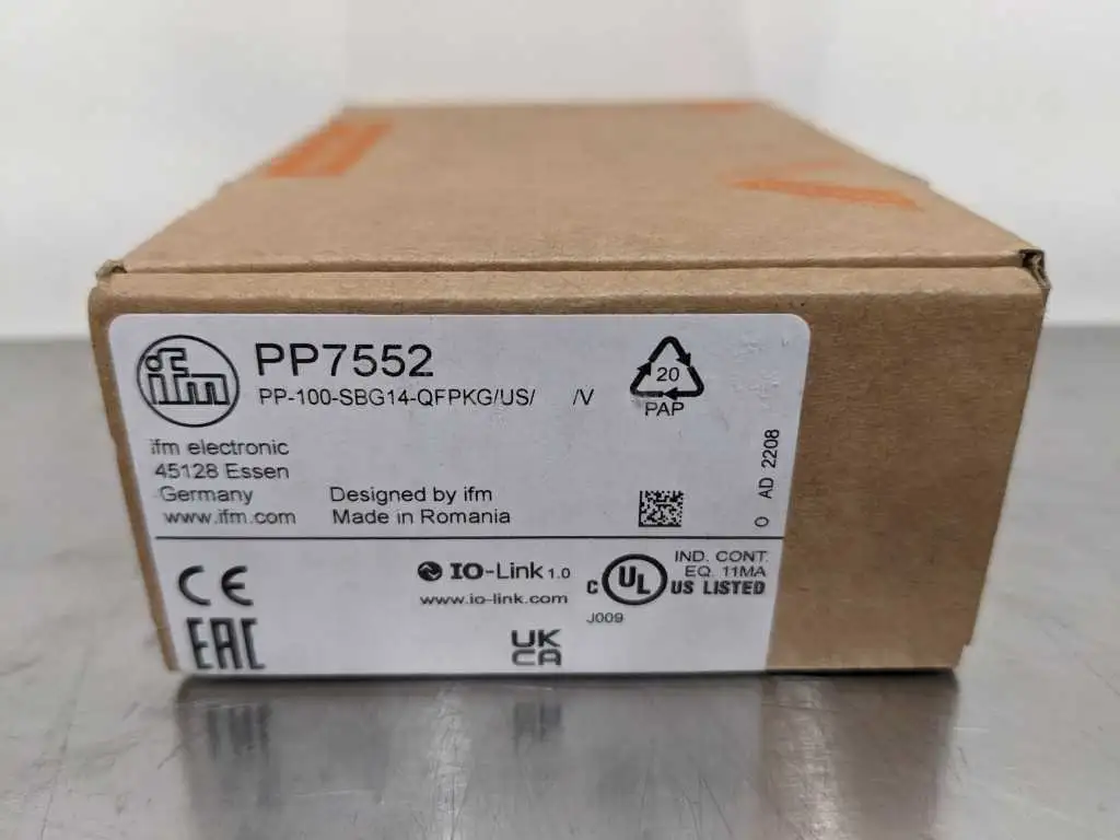 IFM Efector PP7552 Pressure Switch PP-100-SBG14-QFPKG/US/ /V IO-LINK with Ceramic Measuring Cell