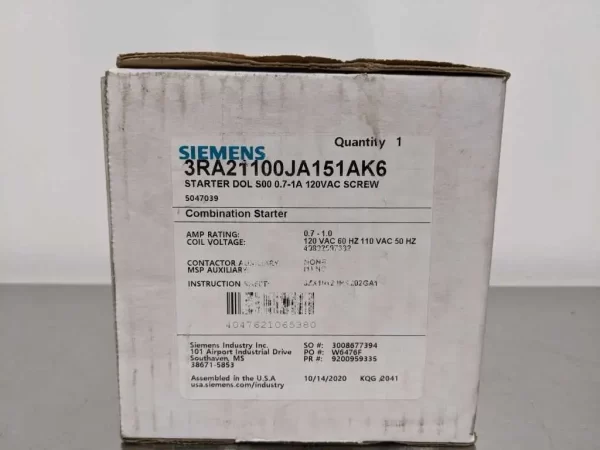 3RA21100JA151AK6, Siemens, Combination Starter