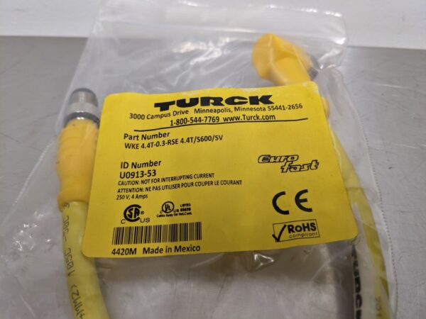 WKE 4.4T-0.3-RSE 4.4T/S600/SV, Turck, 4 Pin Wire Connector