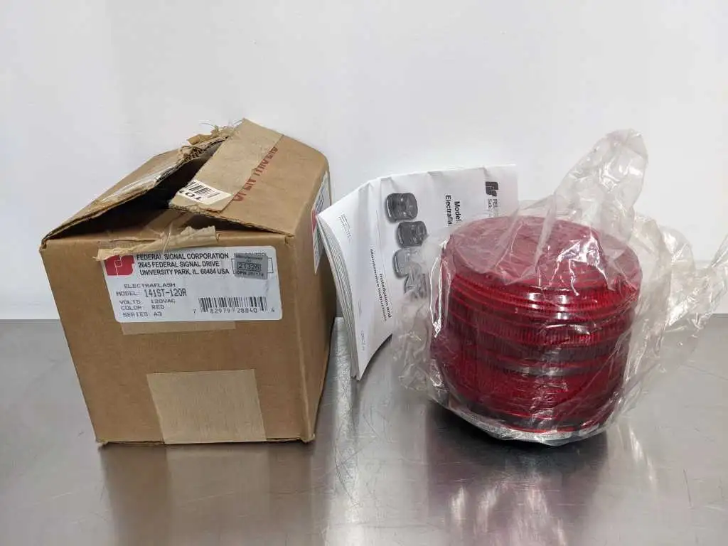 Federal Signal 141ST-120R Electraflash Strobe Light Red 3T947 120, VAC A3