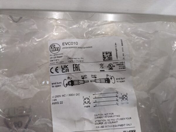 EVC010, IFM Efector, Connector Cable 3543 5 IFM Electronic EVC010 1