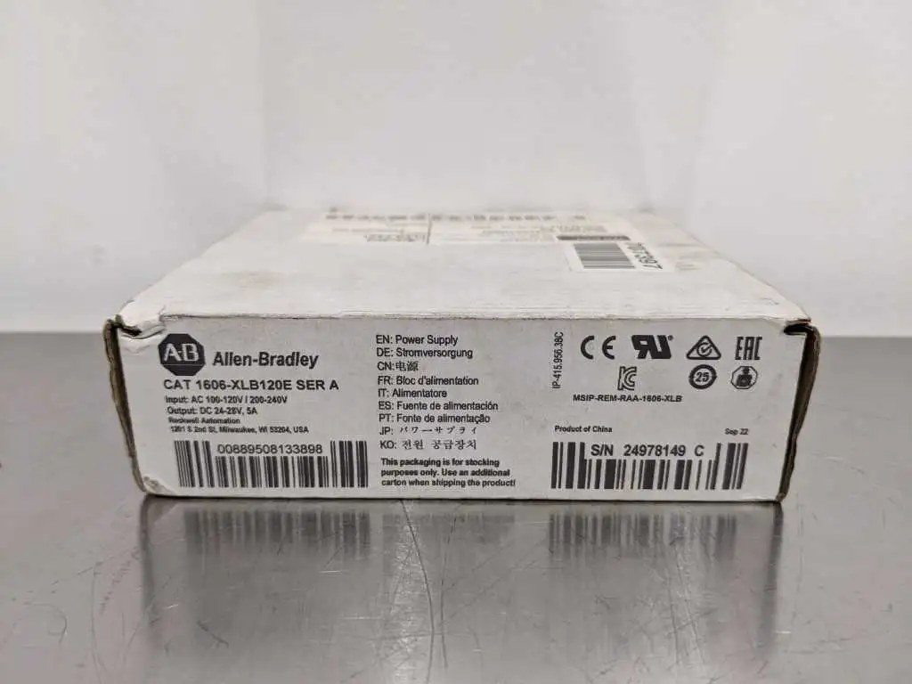 Allen-Bradley 1606-XLB120E Power Supply Ser A 100-120/200-240VAC 24-28VDC 5A