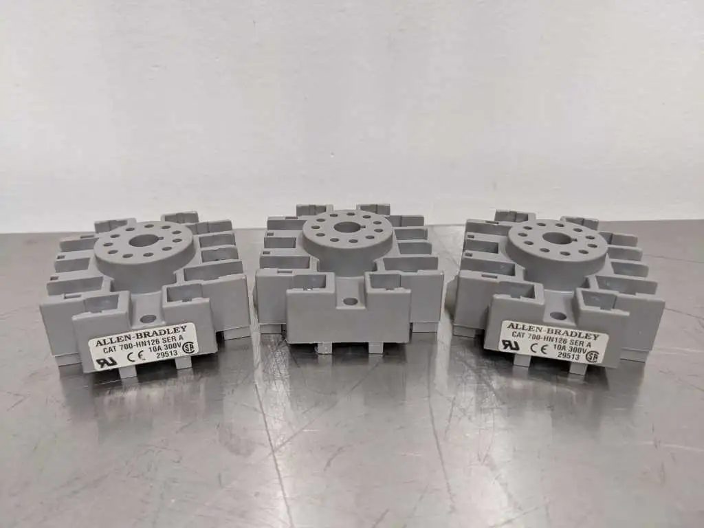 3 Pack Allen-Bradley 700-HN126 Relay Socket Ser A 10A 300V