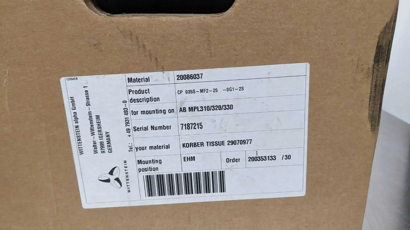 Wittenstein CP 035S-MF2-25-0G1-2S Planetary Gearbox 25:1 New in Box