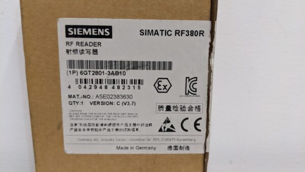 6GT2801-3AB10, Siemens, RF Reader 3625 9 Siemens 6GT2801 3AB10 1