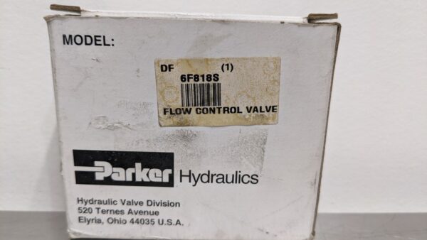 6F818S, Parker, Flow Control Valve 3638 9 Parker 6F818S 1