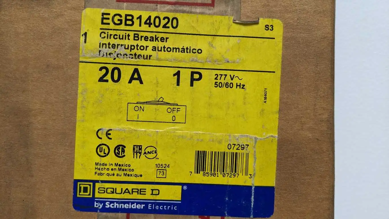 Square D EGB14020 Circuit Breaker 20A 1P 277V