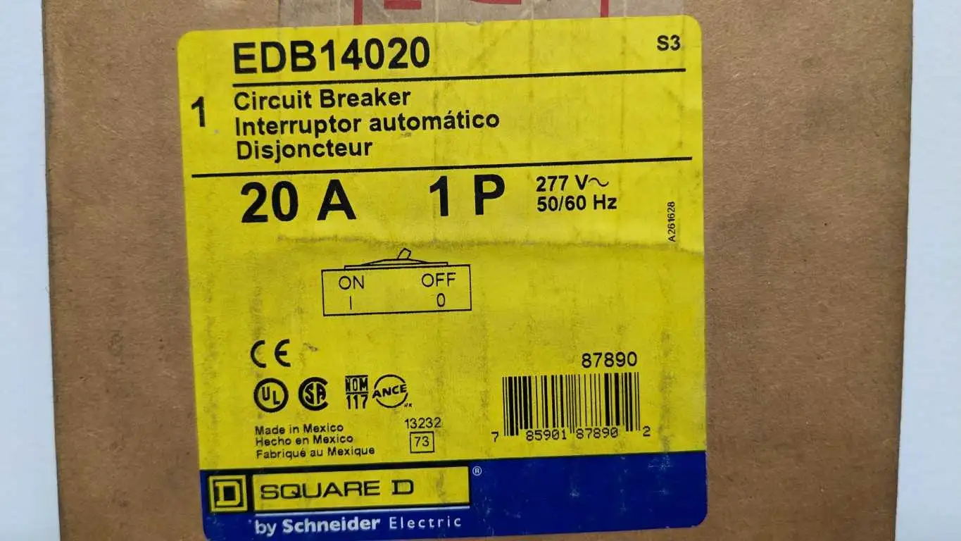 Square D EDB14020 Circuit Breaker 20A 1P 277V