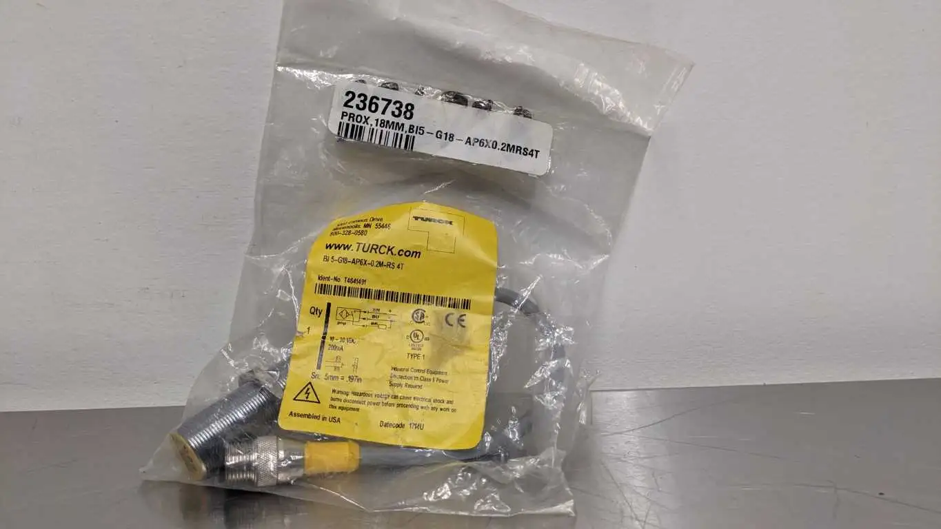 Turck BI5-G18AP6X-0.2M-RS 4T Imbedded Inductive Sensor T4641491