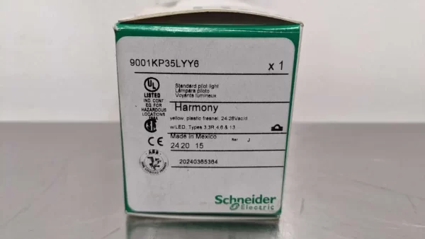 9001KP35LYY6, Schneider Electric, Standard Pilot Light Yellow