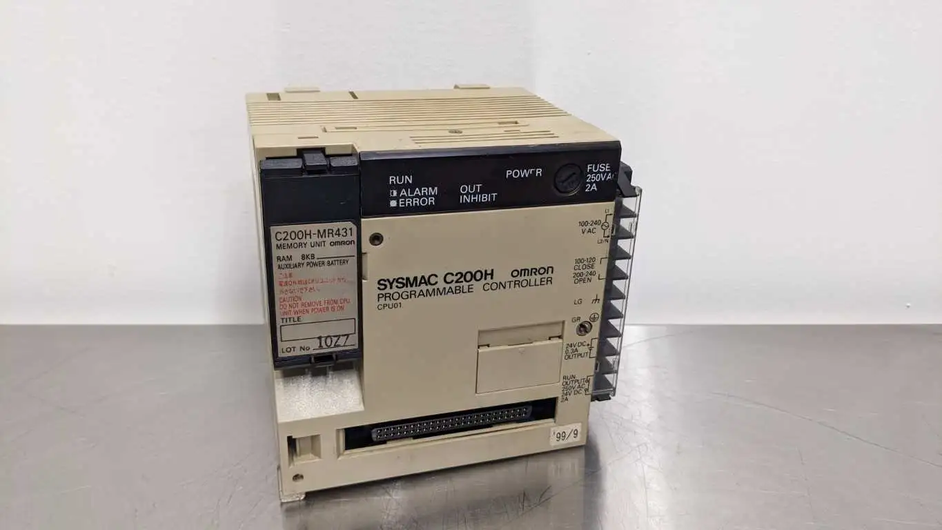 Omron C200H-CPU01 CPU Unit with C200H-MR431 Memory Unit Used Clean