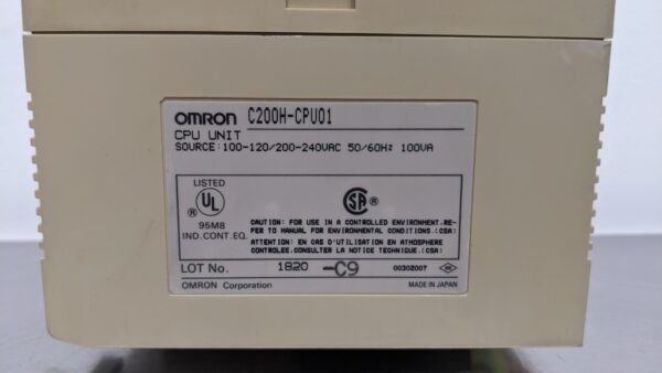 C200H-CPU01, Omron, CPU Unit