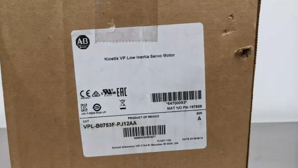 VPL-B0753F-PJ12AA, Allen-Bradley, Kinetix VP Low Inertia Servo Motor