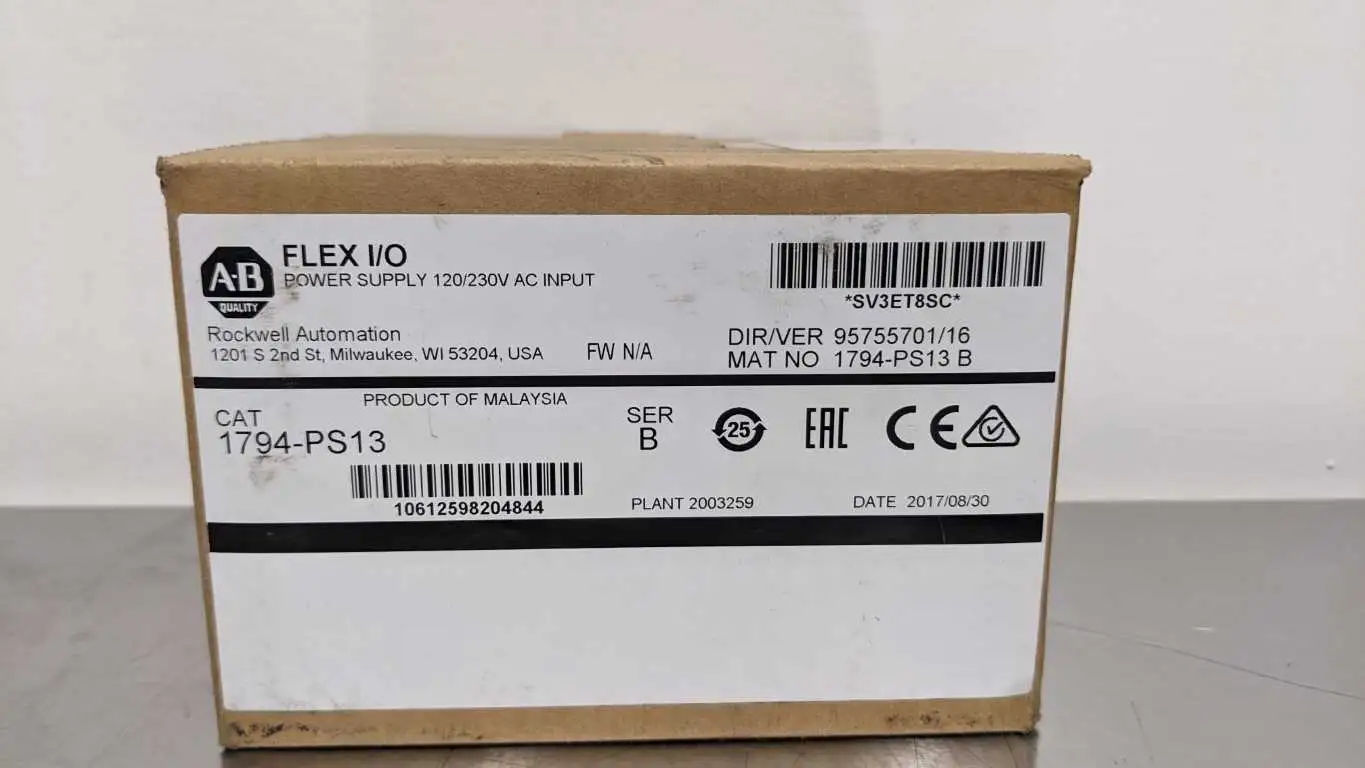 Allen-Bradley 1794-PS13 Power Supply 120/230VAC Flex I/O Ser B Factory Sealed