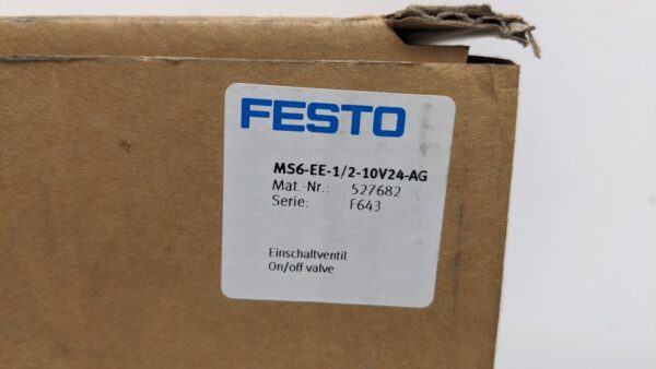 MS6-EE-1/2-10V24-AG, Festo, Shut Off Valve 3835 9 Festo MS6 EE 1 2 10V24 AG 1