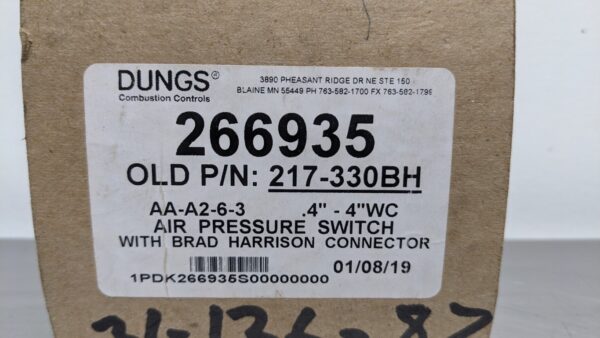 266935, Dungs, Air Pressure Switch