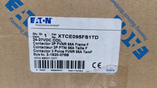 XTCE095FS1TD, Eaton, Contactor