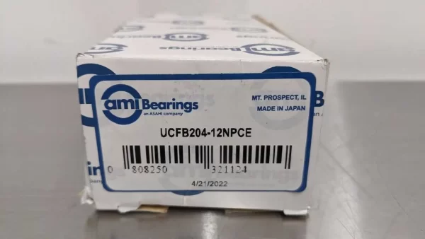 UCFB204-12NPCE, AMI Bearings, Set Screw Locking Three-Bolt Flange Mount Bearing