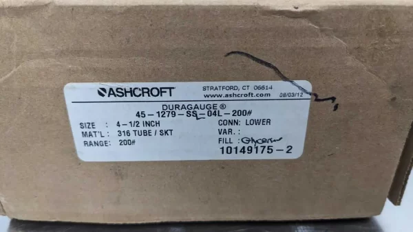 45-1279-SS-04L-200, Ashcroft, Duragauge