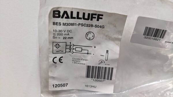 BES M30MI1-PSC22B-S04G, Balluff, Inductive Proximity Sensor