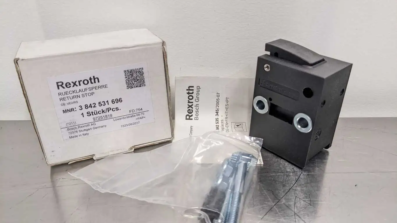 Rexroth 3 842 531 696 VE 2/RS RETURN STOP 97251819 3842531696 New in Box