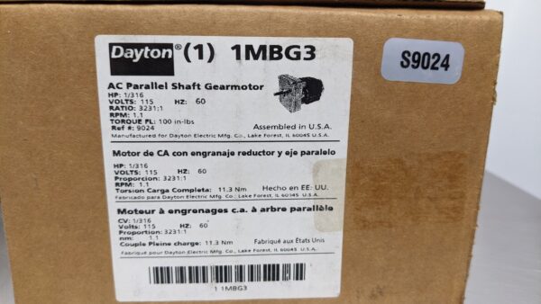 1MBG3, Dayton, AC Parallel Shaft Gearmotor