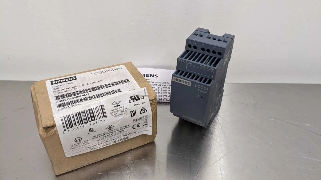 Siemens 6EP3310-6SB00-0AY0 Power Supply 100-240VAC 5VDC 3A LOGO!