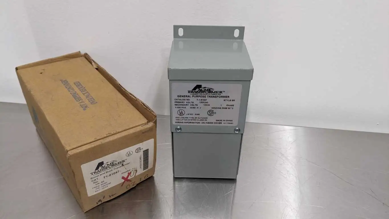 Acme T1-81047 Boost and Buck Transformer 50 VA Pri 240/120 Sec 24/12