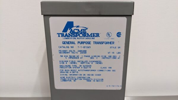 T1-81065, Acme, Dry Type Distribution Transformer 4097 5 Acme T1 81065 1