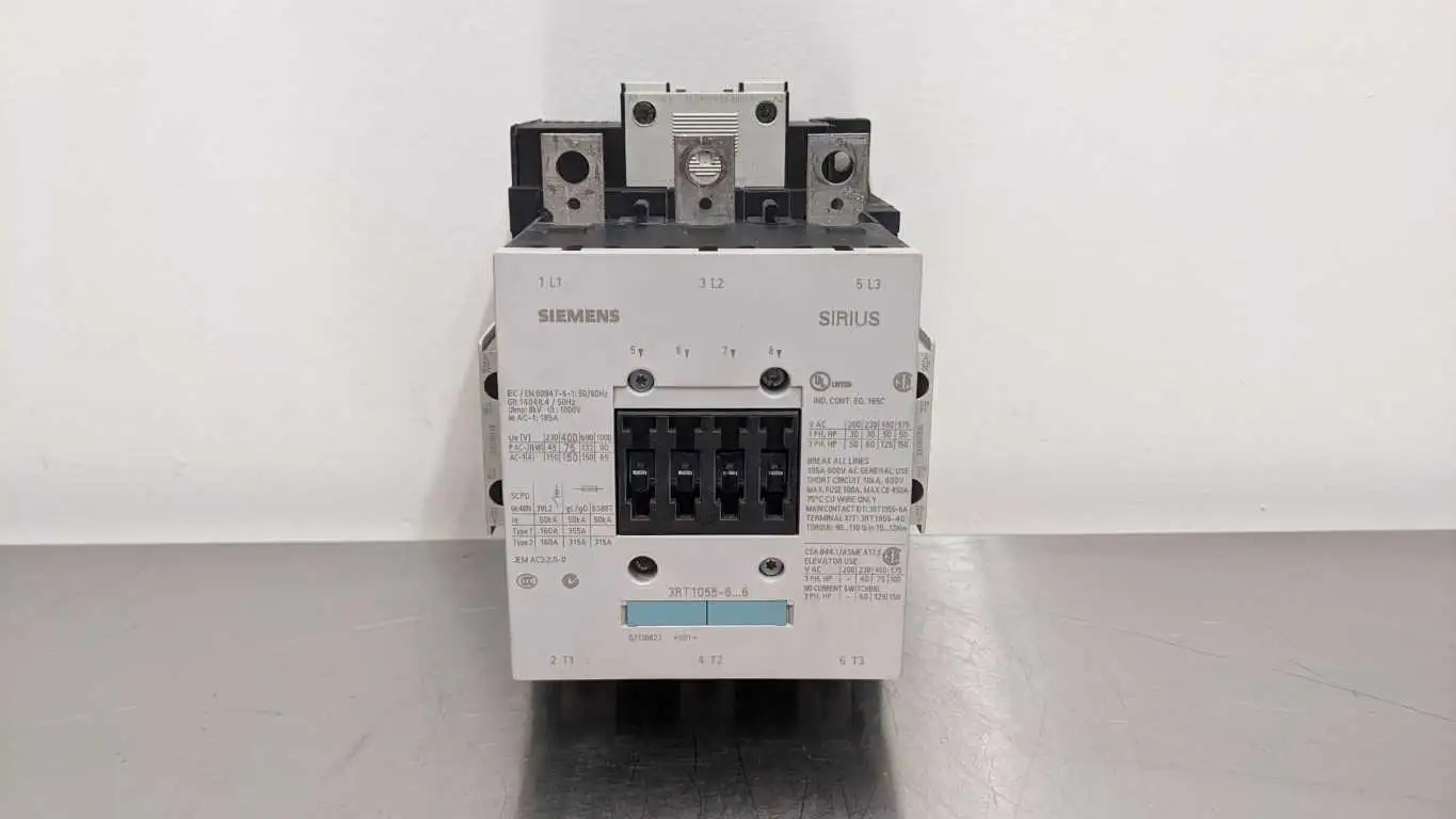 Siemens 3RT1055-6AF36 Contactor 150 Amp 3 Pole 2 3RH1921-1DA11 Auxiliary Contacts E001